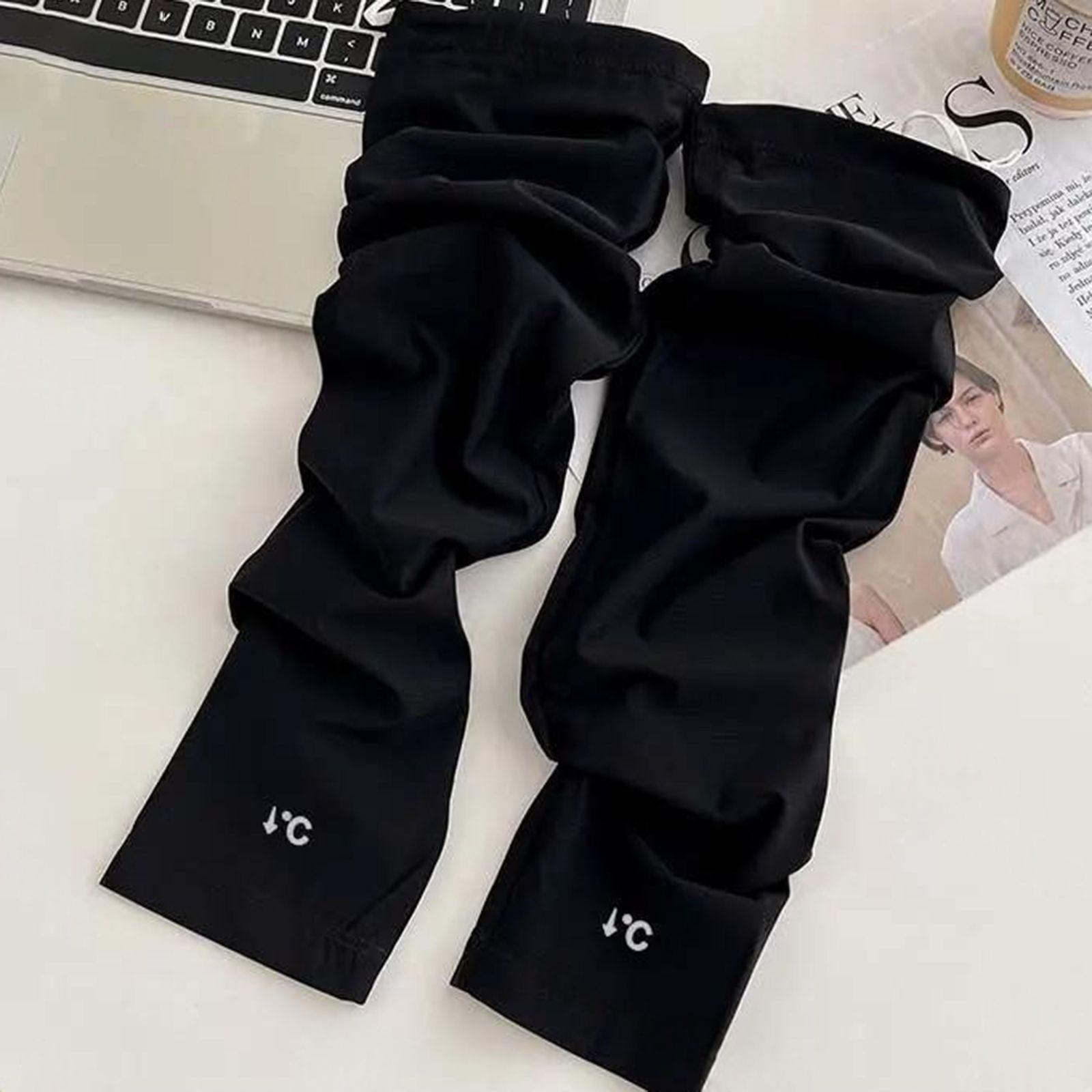 

1 пара солнцезащитных рукавов с защитой от УФ-лучей, полиэстер, противоскользящие, UPF 50+, нарукавники для занятий спортом на открытом воздухе, вождения чёрный