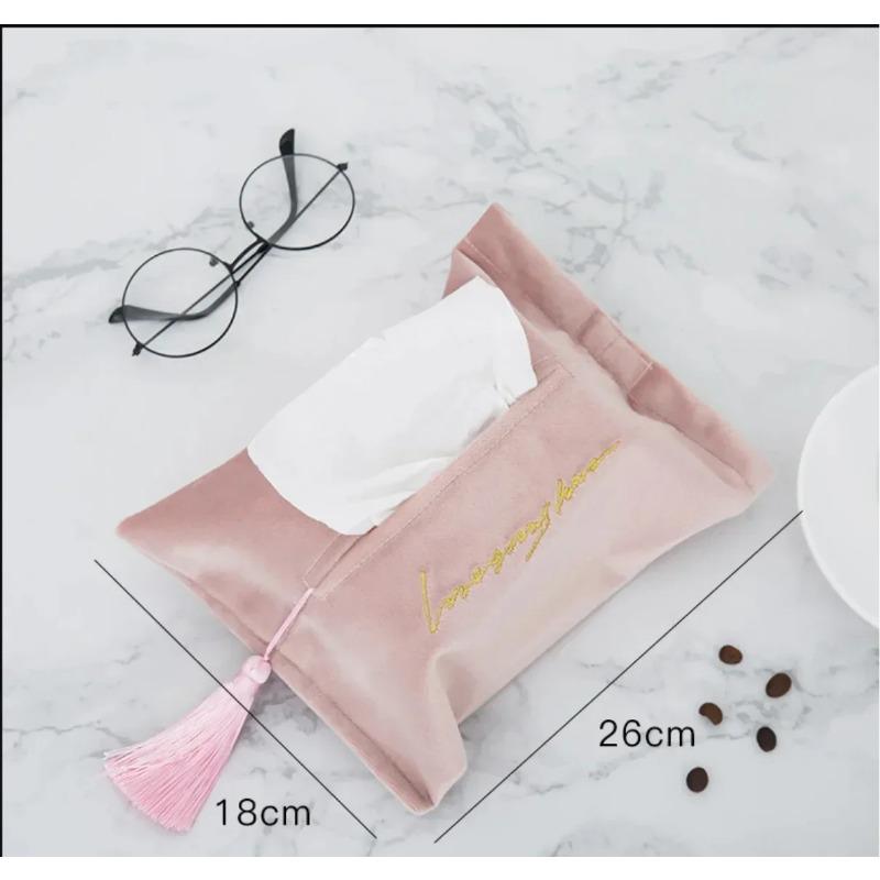 Taschentuchbox Set Samt Papier Schublade Auto Wohnen Essen Aufbewahrungstasche Quaste Orientalisch Östlicher Stil MitOhne Worte Taschentuchhülle