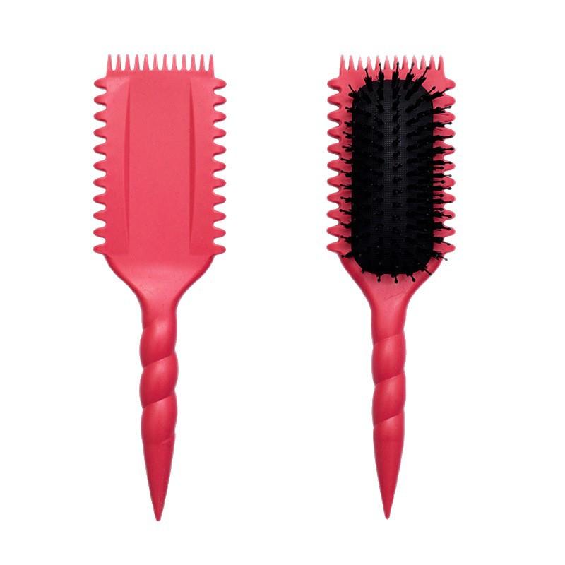 Wheat Straw Volumizing Curling Brush with Air Cushion - Bounce Technology Massage Brush for Wet/Dry Hair, Bathroom & Travel Detangling Styling Tool