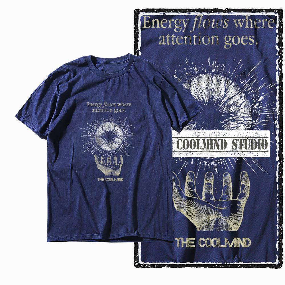 Coolmind X0075 Energy Focus Cosmic Focus Graphic Tee Cotton Exclusive Men Tshirt Streetwear T Shirt for Men Tee Shirt