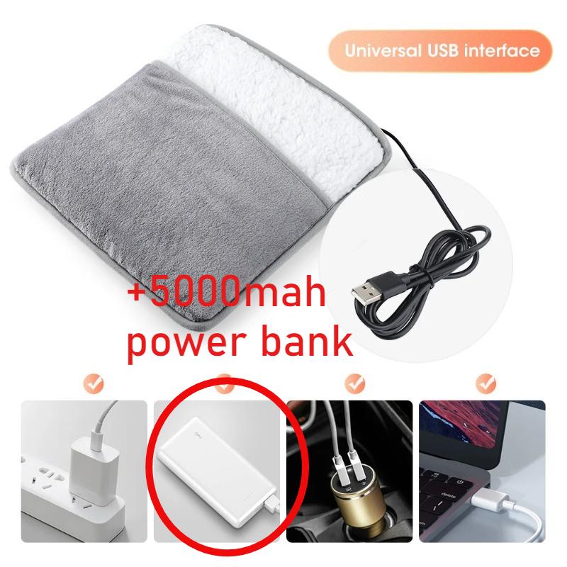 USB Foot Warming Pad - Deluxe Soft Plush & Machine Washable Heater for Complete Foot Coverage, Enhanced Sleep & Cozy Comfort