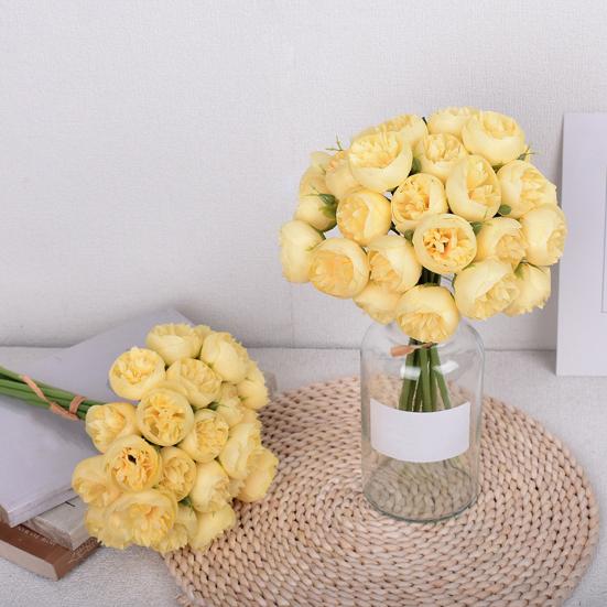 Simulated Peony Flowers Bouquet Real Touch No Withering 27 Heads Artificial Flowers DIY Arrangements