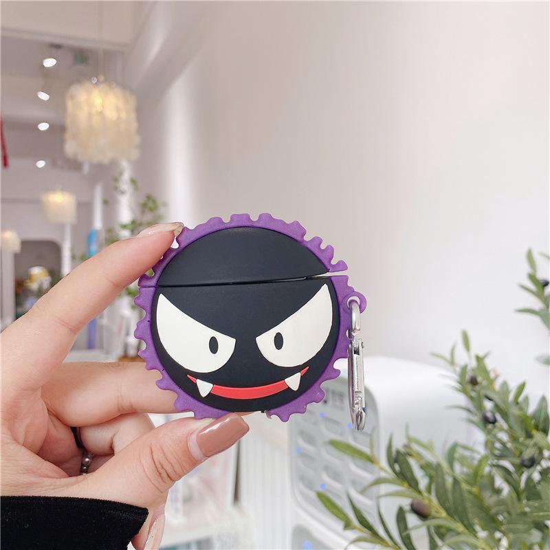 

Защитный силиконовый чехол для наушников Pokemon Gastly для Airpods 4, чехол Airpods Pro 2, чехол Airpods 1/2/3/4, детский, для мальчиков и девочек for airpods 3 2021