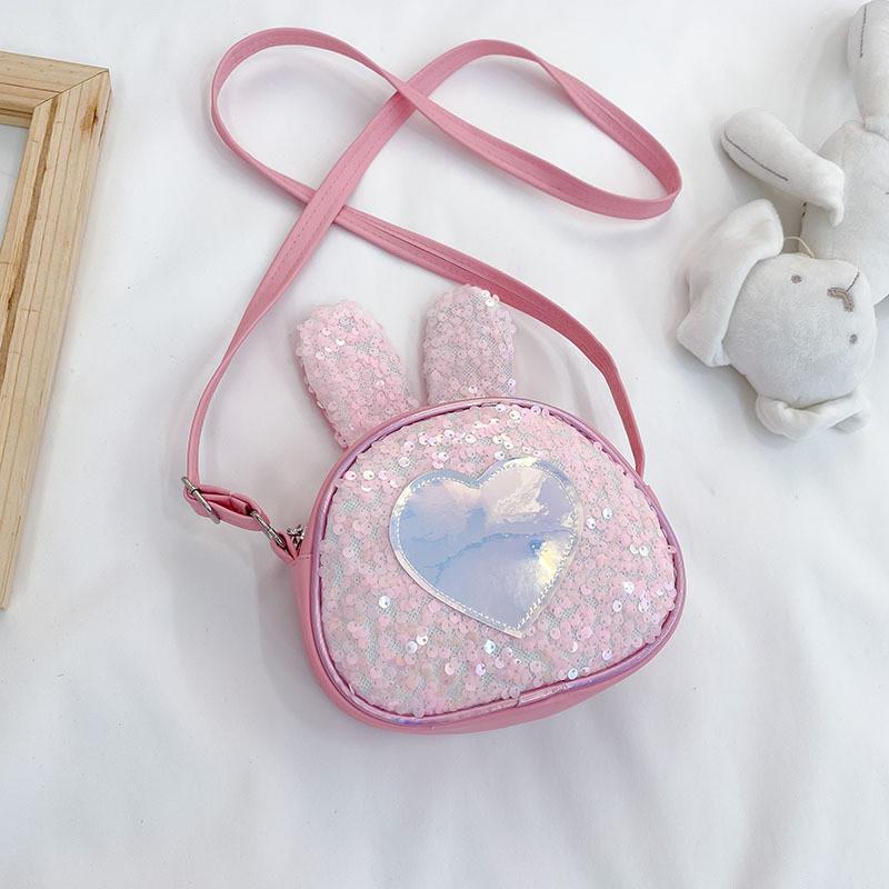 Adorable Korean Style Children's Cute Rabbit Sequin Shoulder Bag For Girls