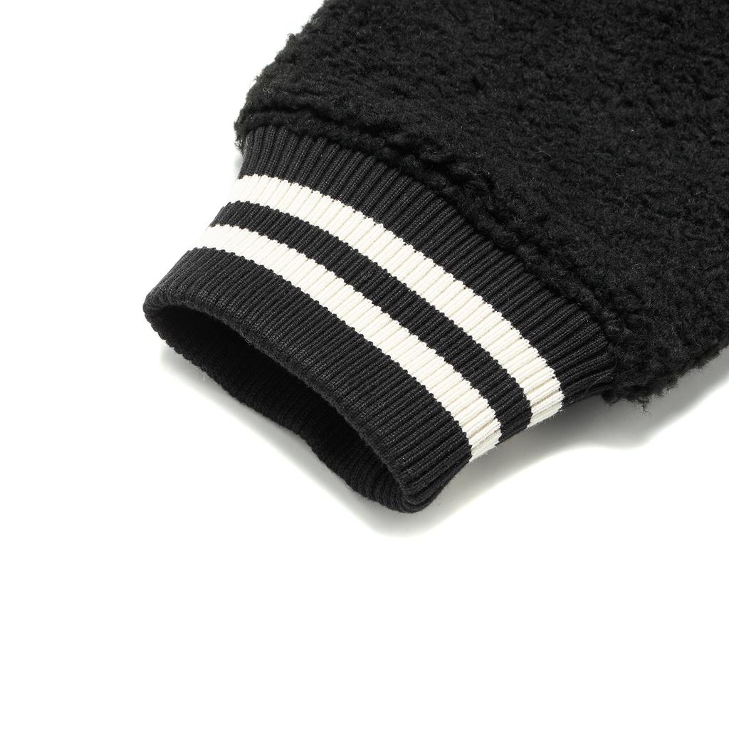 Li Ning Sports Lifestyle Series Color Block Logo Print Faux Lamb Wool Loose Jacket Women Jacket Black AFDT860-1