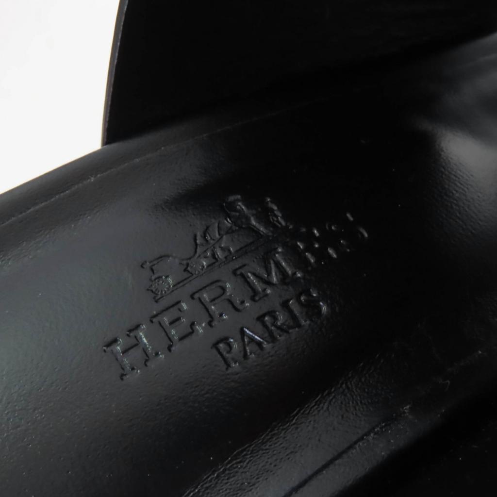 Excellent HERMES Sandals cute Purchased in 2025 Glennan Metal Leather black Women 35 Used