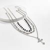 Y2K Hot‑Girl Dark‑Punk Cross Women Necklace, Retro Multi‑Layer Stackable Sweet‑Cool Collarbone‑Chain Neck Jewelry