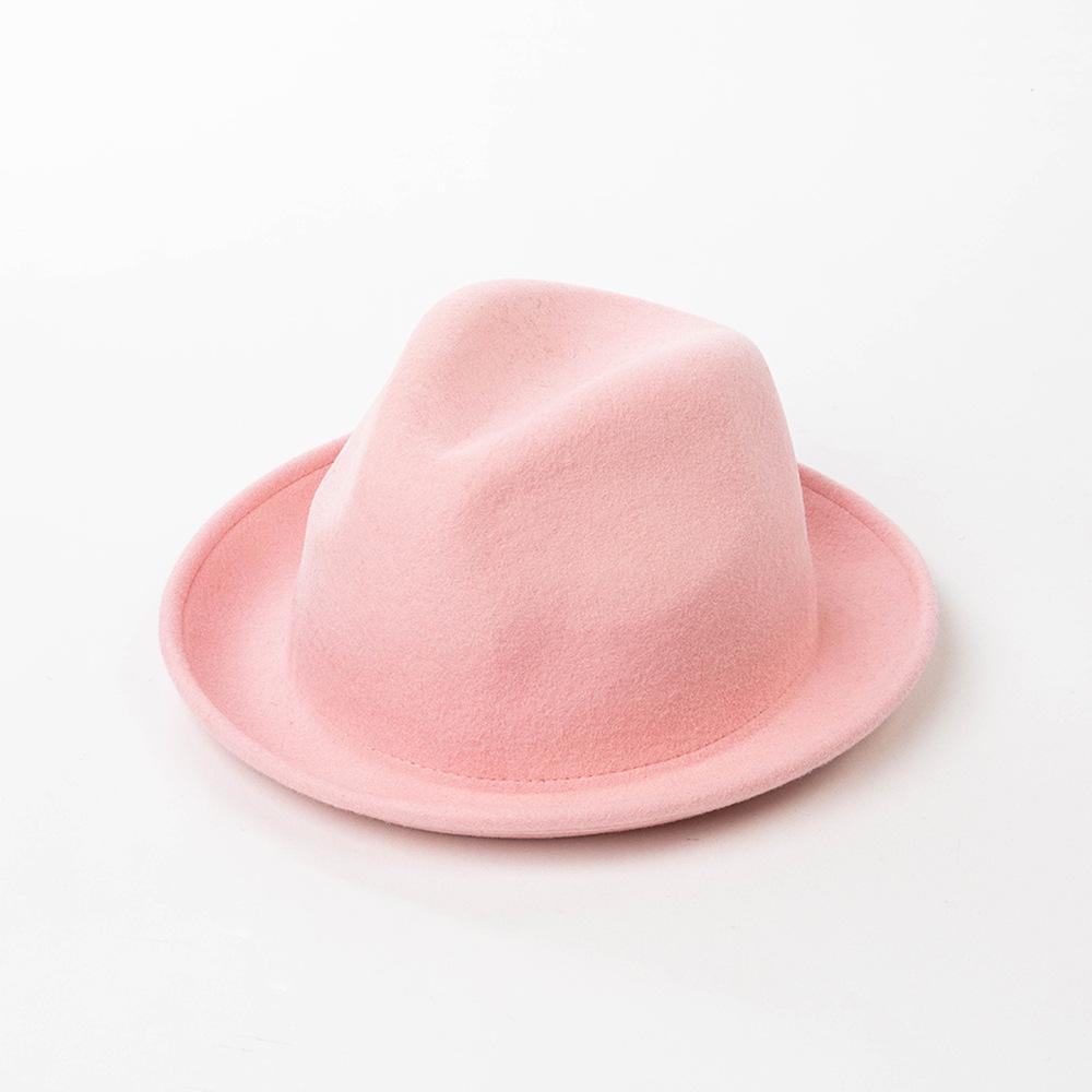 Autumn and Winter New Fashion and Leisure Warped Edge Short Brim Wool Jazz Hat Outdoor Shopping Warm British Top Hat Tide