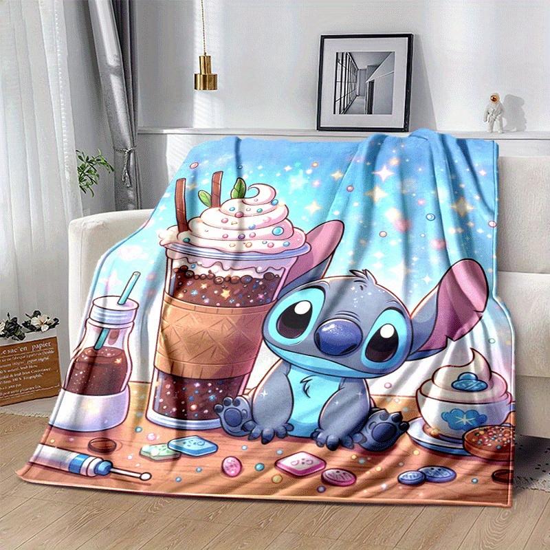 1pc Cute Stitch Printing Blanket - Soft, All-Season Throw for Living Room, Bedroom,Personalized Gift with Adorable Cartoon Design