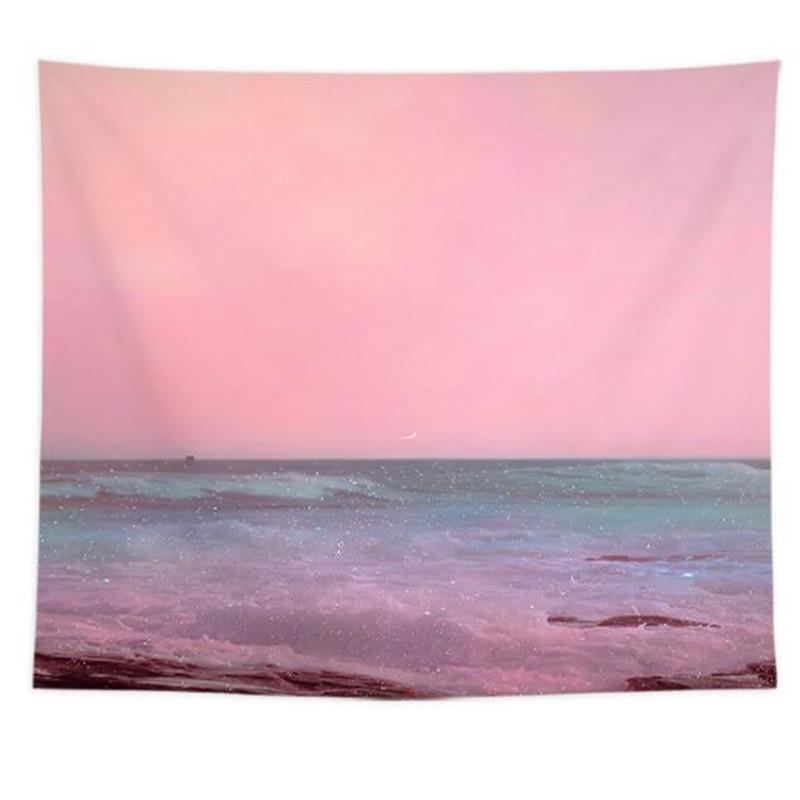 Home Decor Seascape Wall Hanging Cloth Romantic Moon Cloud Print Tapestry Bedroom Living Room Background Cloth tapiz