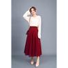 Women's High-Waist Mid-Length Pleated Mesh Skirt