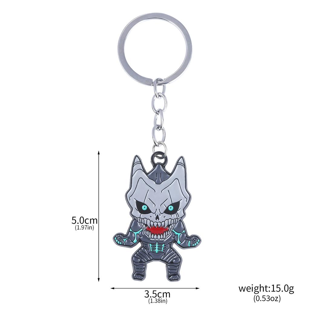 Action Fighting Black No. 8 Monster Necklace Pendant Metal Demon Monster Pendant Cosplay Props Men Women Backpack Jewelry Gift