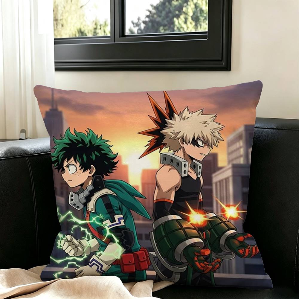 My Hero A-Academia Square Double-Sided printed Pillow Case Bedroom Bedside Pillow Sofa Cushion Cover