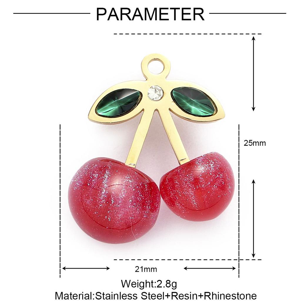 3pcs/Lot Stainless Steel Enamel Palm Flip Flop Shell Diy Charm Women Watermelon Strawberry Necklace Pendant Summer Ocean Jewelry
