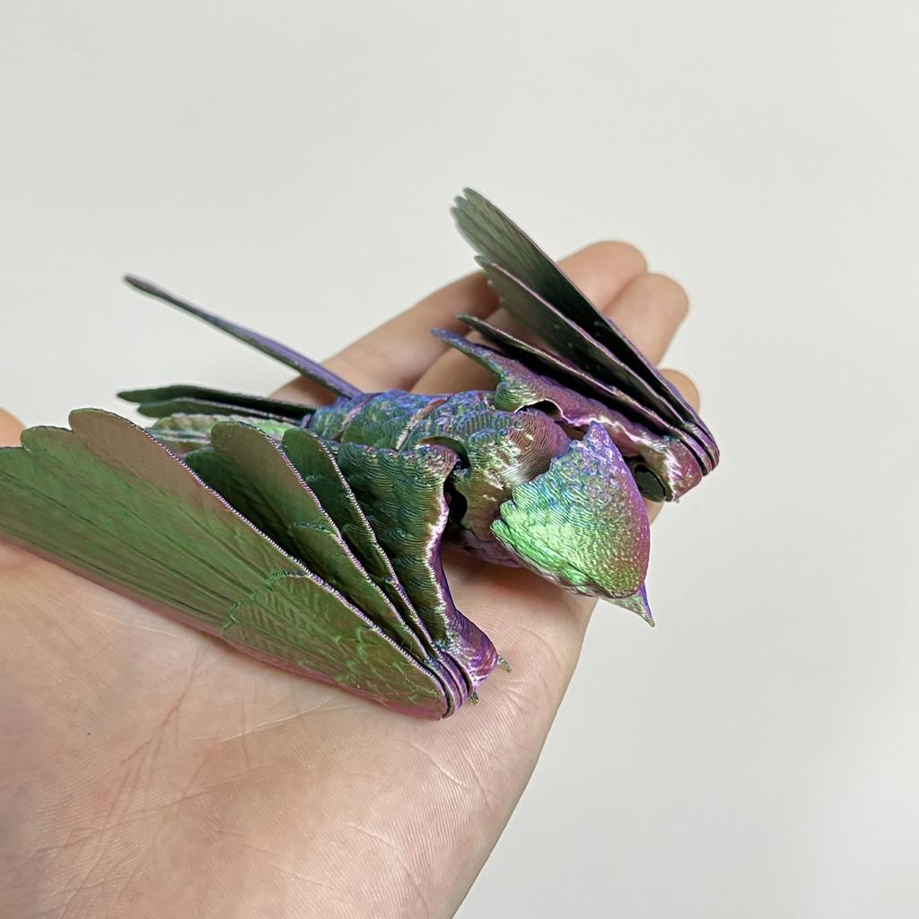 Model Pasăre Culoare Gradient Rândunică de Ploaie Imprimare 3D Model Jucărie de Mână Articulații Mobile Decor Acasă Artizanat Ornamente pentru Desktop Acasă