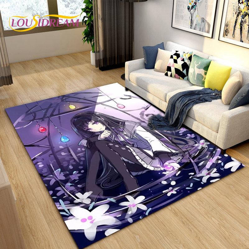Puella Magi Madoka Magica Cartoon Area Rug,Carpet Rug for Living Room Bedroom Sofa Doormat Decoration, Kids Non-slip Floor Mat