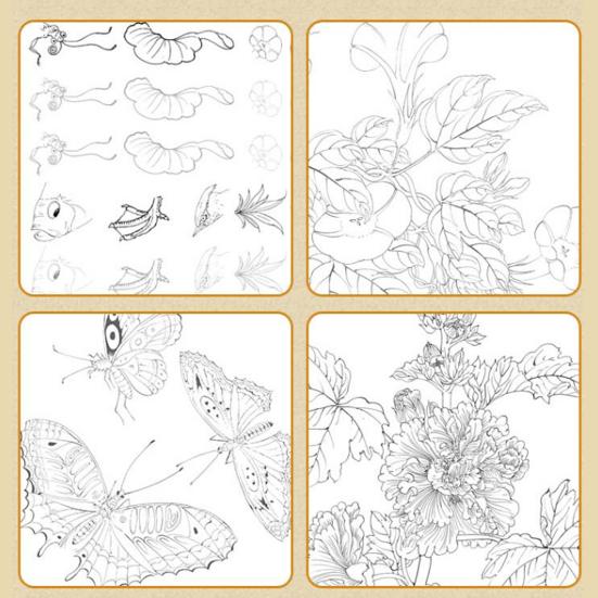 45663 Pcs Chinese Painting White Drawing Copying Album Beginner Line Drawing Copybook Chinese Calligraphy Paper Book Chinese Characters Tracing