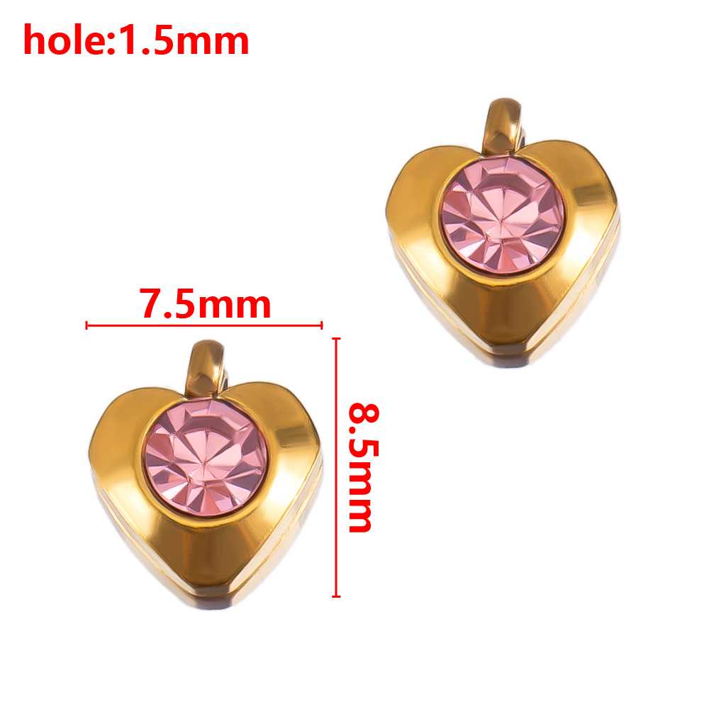 2pcs Gentle Pink Enamel Stainless Steel Charms Rose Flower Starfish Butterfly Necklace Pendant Women DIY Earring Jewelry Making
