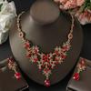Exaggerate Earrings Necklace Set Shining Women's Jewelry Fashion Rhinestone Jewelry Set  Wedding