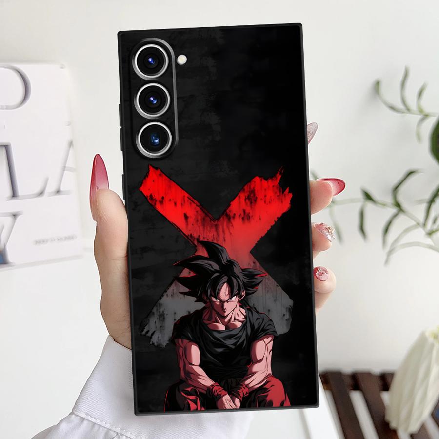 Schwarze Weiche Handyhülle für Samsung Galaxy S20 S23 Ultra S24 Plus S21 FE S25 Edge Dragon Ball Goten Goku