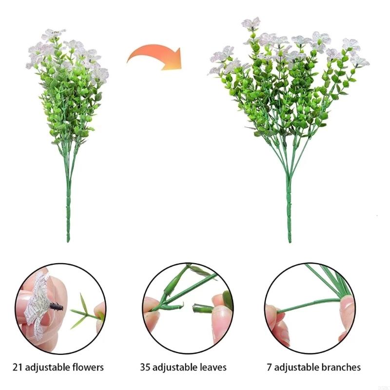 Simulation Flower Artificial Flower With Flexible Iron Wire for Tabletop Bookshelf Display Wedding Decoration