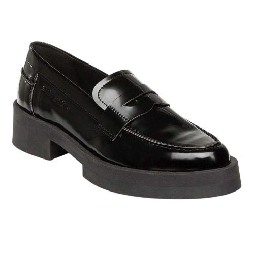 Steve Madden Womens/Ladies Marina Patent Leather Casual Low Block Heel Penny Loafers