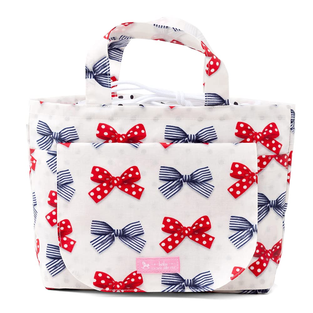 COLORFUL CANDY STYLE Diaper Pouch for Cute and Polka Dot and Striped French Ribbon B1304400 Girls, Portable, (Scarf, Ivory)