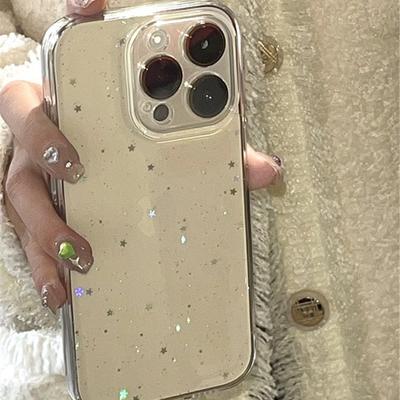 Die gleiche Glitzer-Stern-Hülle ist geeignet für iPhone 17 Pro Max, Apple 16, 15 transparent, 14 für Frauen, 13