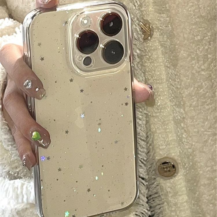 The Same Glitter Star Case Is Suitable for iPhone 17 Pro Max, Apple 16, 15 Transparent, 14 for Women, 13