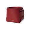 PU Material Leather Storage Box Folding Design Anti-Slip Base Desktop Storage Tray Solid Construction Multifunctional