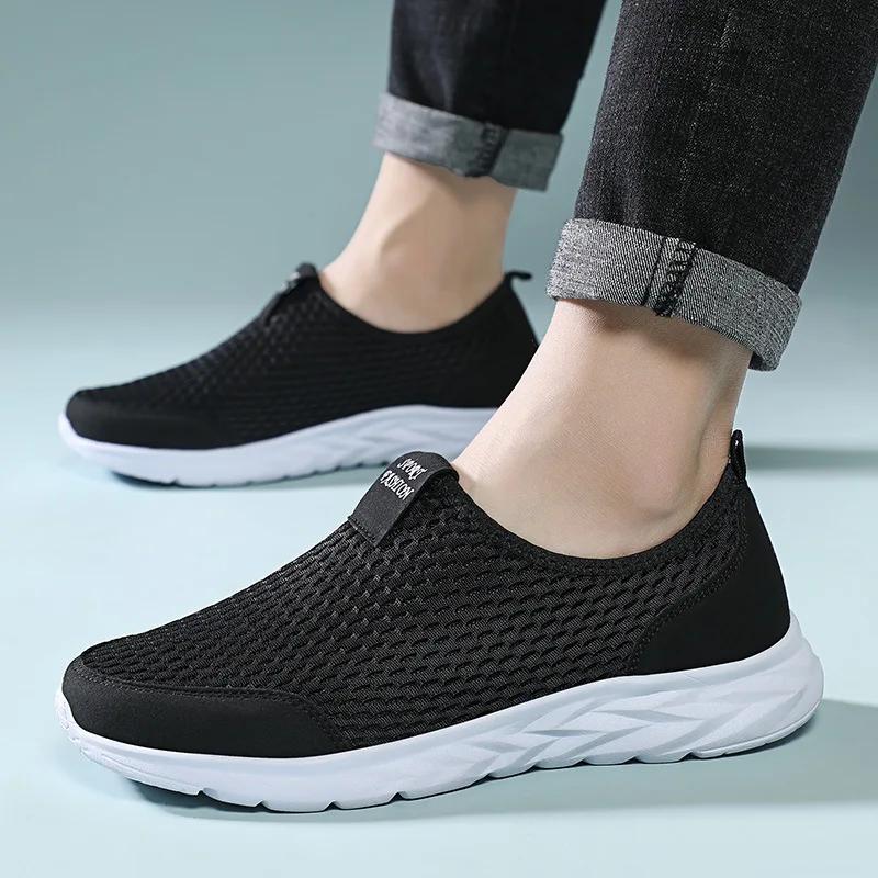 Fashion 2025 Men's Sneakers Breathable Mesh Men Casual Shoes Outdoor Non-Slip Big Size Loafers Walking Lightweight Male Tennis shoes
