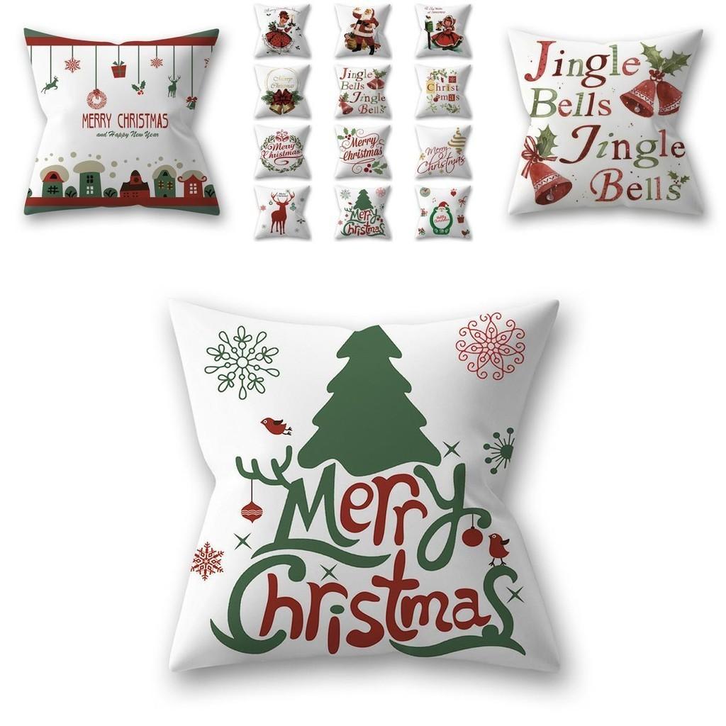 Luxuriöser weicher Polyester Pfirsichhaut Weihnachts-Kissenbezug mit Weihnachtsmann-Design