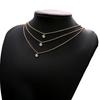 Multi-layer Party Date Jewelry Women Three Rhinestones Choker Necklace