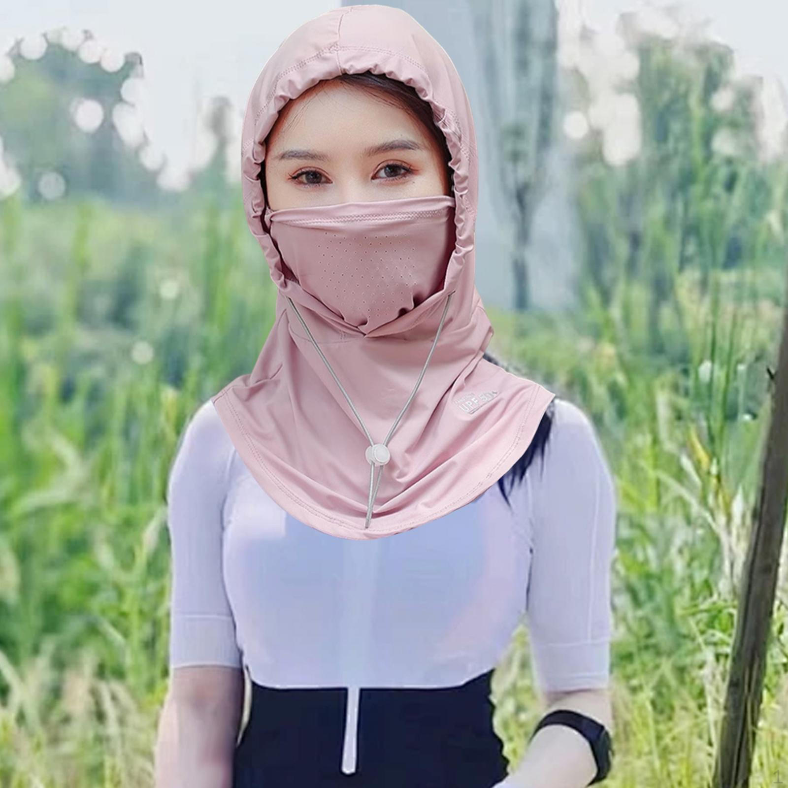 

Маска на всю голову с сеткой для носа для летних мероприятий и использования на открытом воздухе Pink