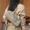 Burminsa Cowhide Suede Genuine Leather Underarm Shoulder Bags For Women 2026 Luxury Designer Bowling Totes Work Ladies Handbags
