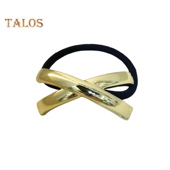 

Резинка для волос с металлическим декором, манжета для волос с хвостиком, эластичная повязка на голову для женщин, геометрический дизайн, черная повязка на голову, аксессуары для волос A