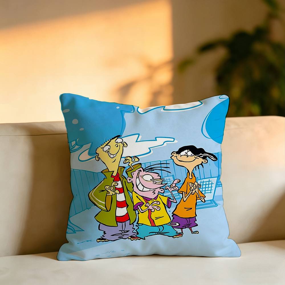 The Cartoon Ed Edd Eddy Square DoubleSided printed Pillow Case Bedroom Bedside Pillow Sofa Cushion Cover