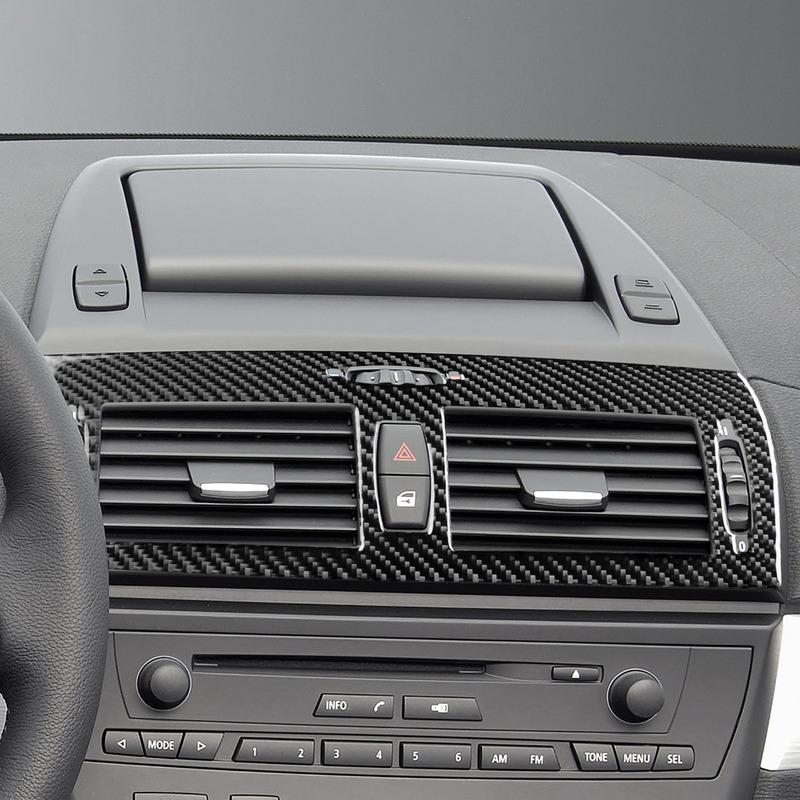 Real Carbon Fiber Car Accessories Center Air Vent Trim Cover Soft Sticker For BMW X3 E83 2004 2005 2006 2007 2008 2009 2010