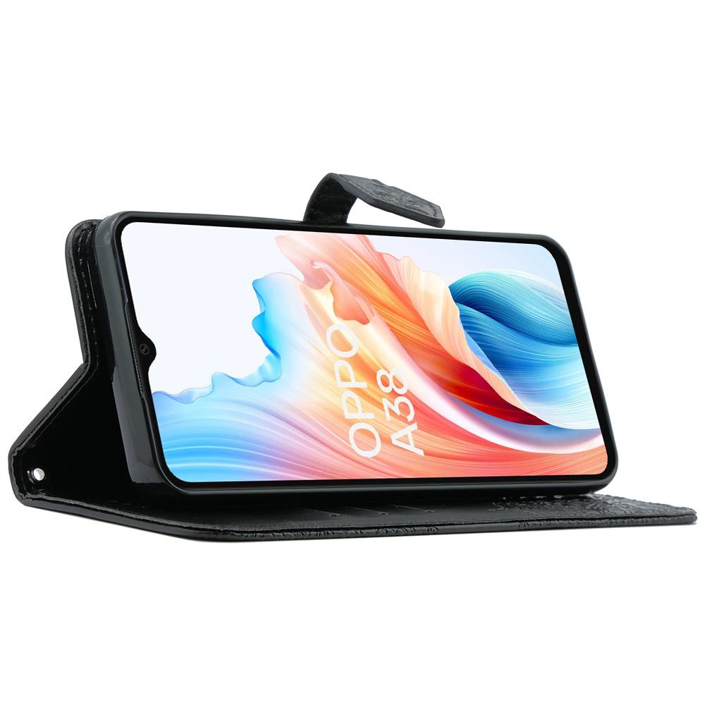 Flip Case for Oppo A38 / A18, Mandala, Black