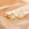 A pair of Copper sleeve studs, simple diamond studded men's and women's cufflinks, retro gold art dot diamond pattern design, accessories