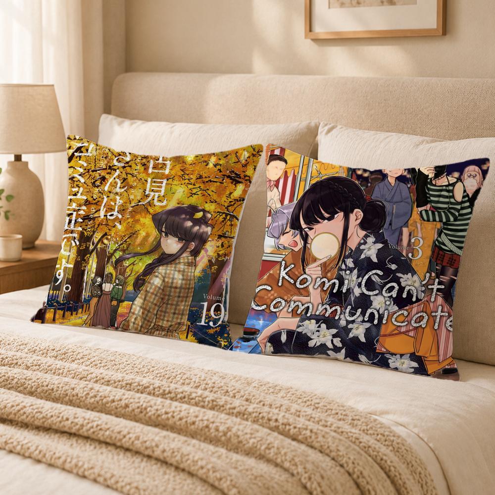 Anime K-Komi Can't CommunicateS Cushion Cover Double-Sided Printed Pillow Cover Hypoallergenic Dust-Mite Proof