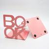 Powder Pink Letter-Shaped Metal Book Stand and Desktop Book Holder