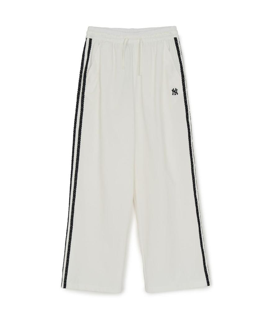 Emelbi Women'S Varsity Lace Track Wide Pants Ny (Ivory)