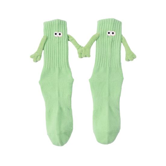 Magnetic Holding Hands Socks Fun Crew Socks with 3D Eyes Stretchy Interacting Socks for Women Men Teens Couples Friends Gifts