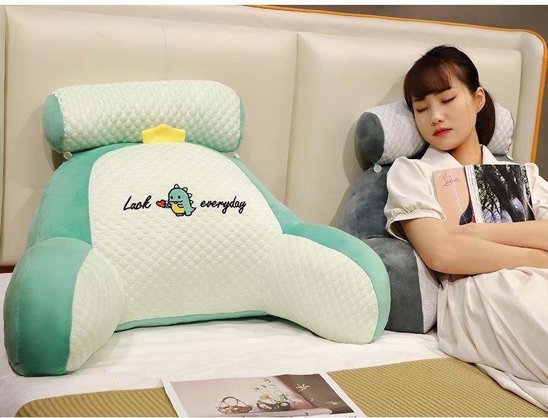 Large Soft Bed Backrest and Headboard Cushion - Ice Beans Pillow for Sleeping and Lounging
