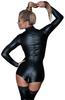 Noir - Sexy Matte Short Jumpsuit with Long Sleeves Black XL