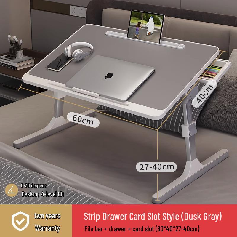 Adjustable Bedside Table: Folding Computer Desk for Student Dorms, Bedrooms, or Home Study