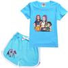 Kids Summer Sport T-Shirt And Shorts 2 Piece Outfit Tracksuit Set Short Sleeve Print Crop Tops With Clothing Set