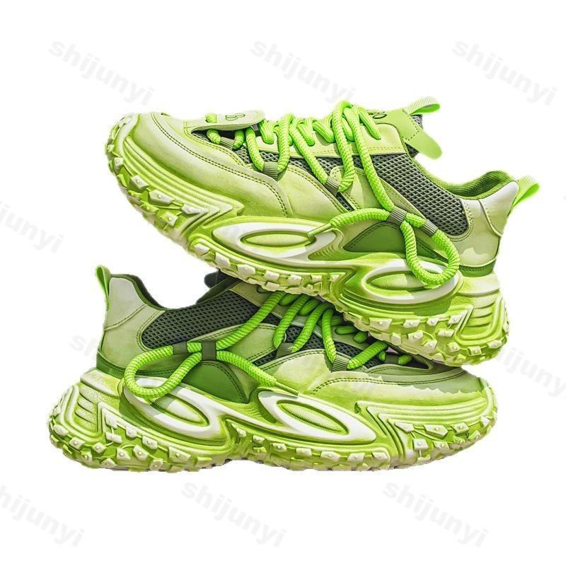 Mode 2025 Sommer Neuer Stil Lässige Sportschuhe für Herren Bequemer Modetrend Schuhe mit dicker Sohle Rutschfest Schnürschuhe Klobige Sneaker