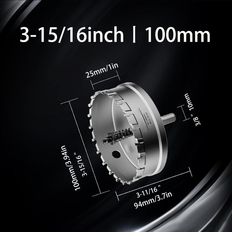Aluminum Hole Cutter 100mm Carbide Hole Saw Metal Cutting Tool For Steel Copper Plastic Materials